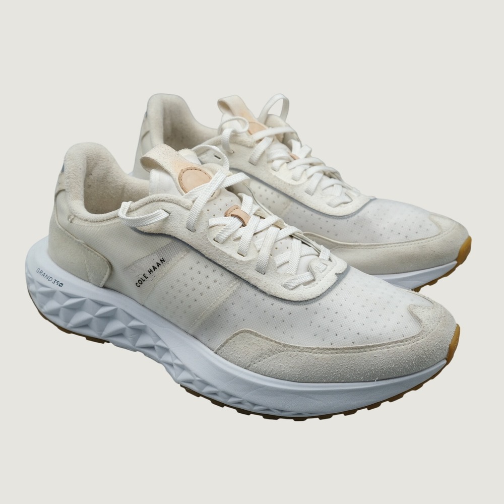 Cole Haan Grand 360 Sneakers 11 Cream White Suede Mesh Athletic Running Shoes
